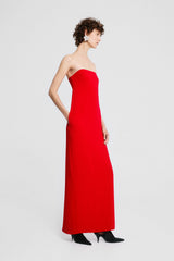 Strapless crepe dress