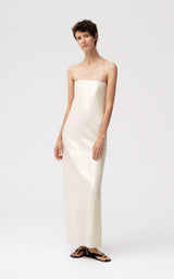 Strapless sequin dress