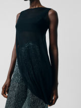 100% silk side drape top