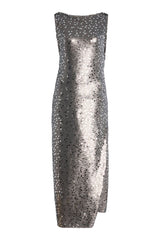 Open draped back pallet dress