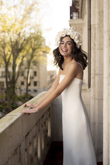 Deidre with Flower crown | Wedding dress | Sophie et Voilà