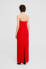 Strapless crepe dress