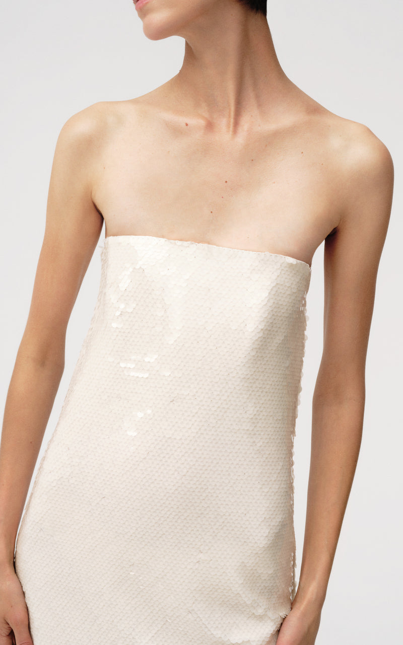 Strapless sequin dress