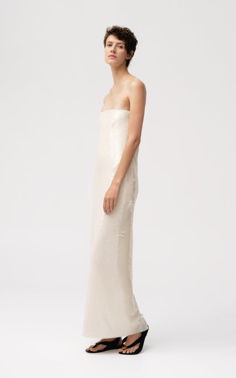 Strapless sequin dress