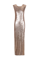 V-Back sculpted sequin dress